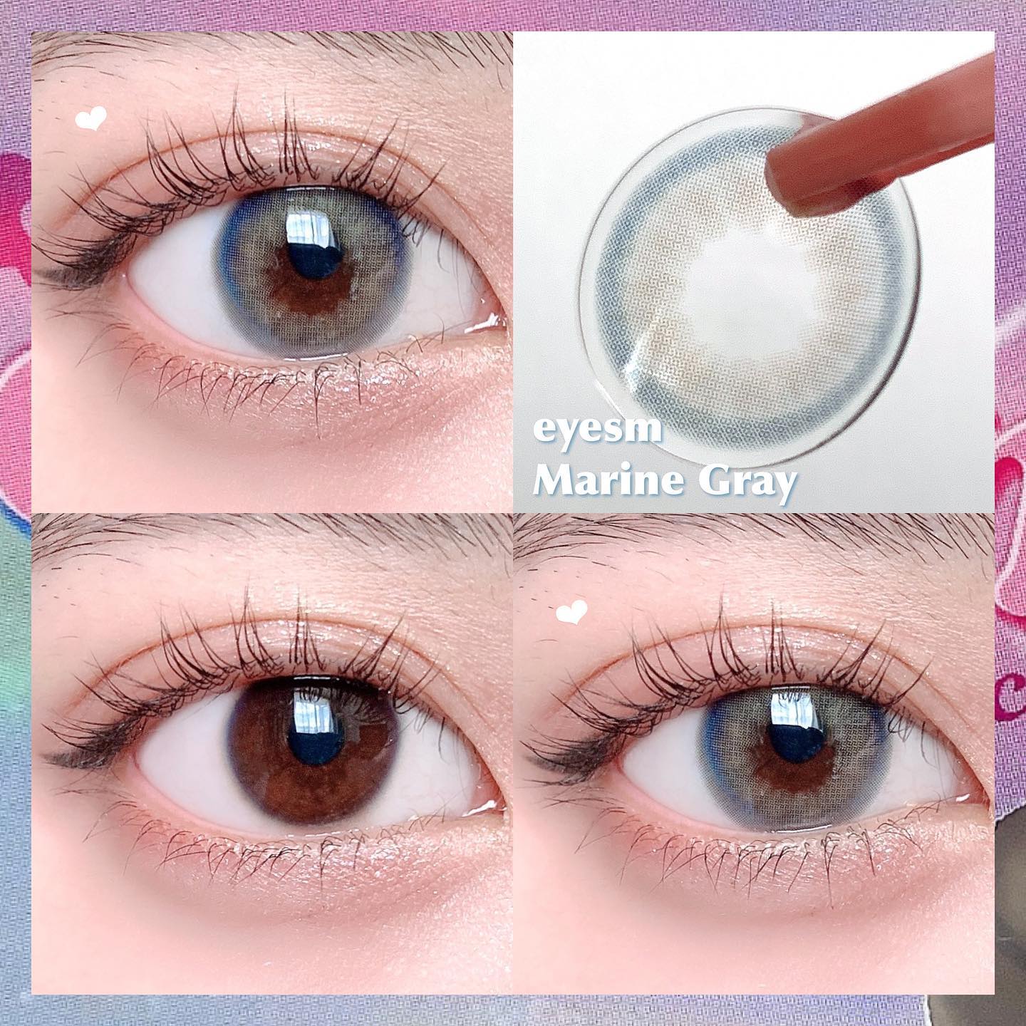 Kính áp tròng Eyesm màu Marine Gray - Lens không độ và có độ cận từ 0.5 đến 8 độ