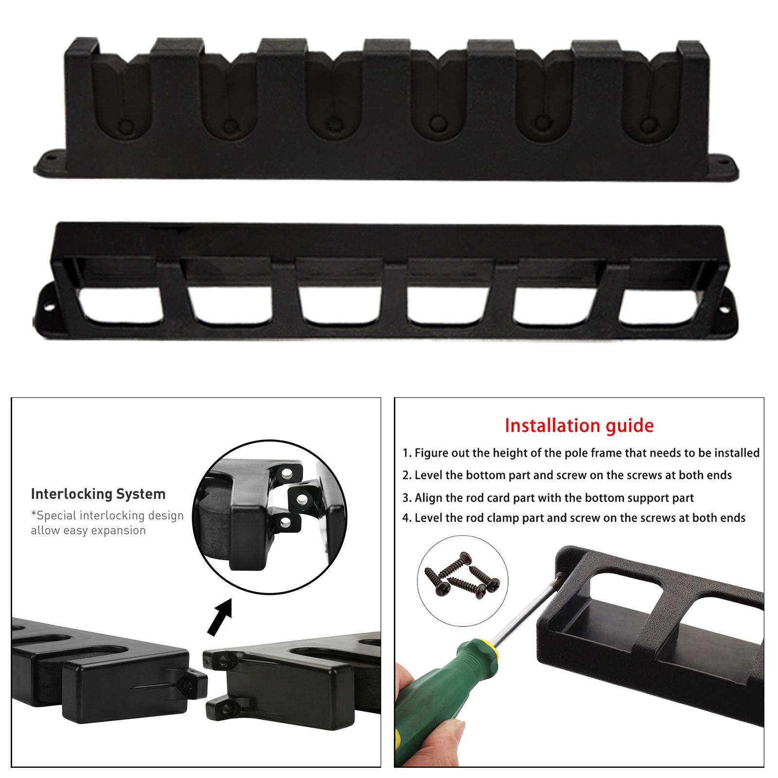 Vertical Fishing Pole Holder Fishing Rod Rack Tackle Wall Mount Storage