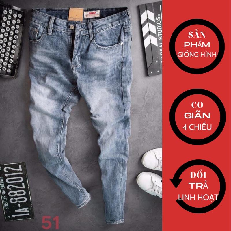 Quần Jean Nam Màu Xanh Cao Cấp Không Phai Màu Quần Bò VOZODO 51