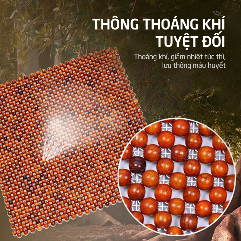 Miếng Đệm Hạt Gỗ PaKaSa Massage Ghế Ô TÔ , Xe Hơi , Ghế Văn Phòng KT 45 x 45 cm - Chính Hãng