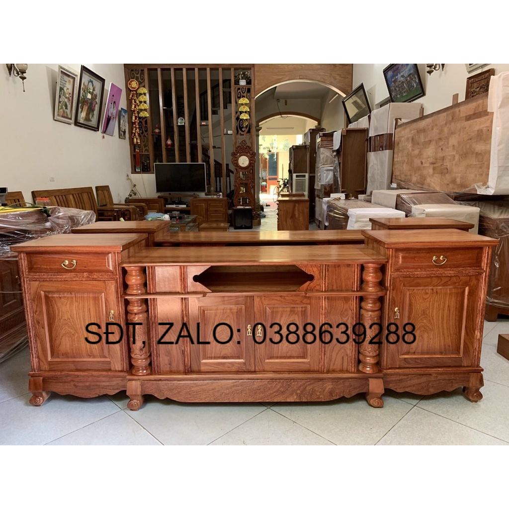 Kệ tivi gỗ hương đá 2m2 giá thật