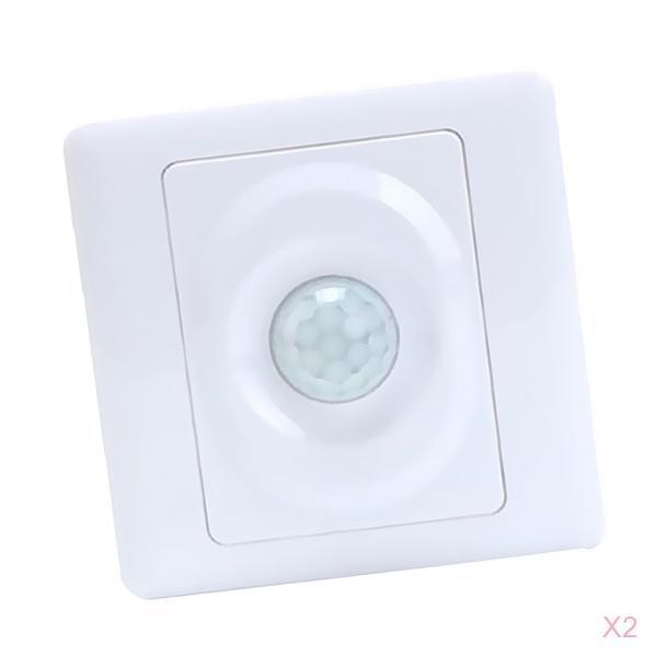 2Pcs PIR Motion Sensor Light Switch Time Delay Detector Adapter Panel