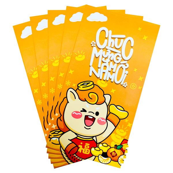 Bộ 5 Bao Lì Xì Tết Bính Ngọ 2026 - Futurebook L186 - Chúc Mừng Năm Mới