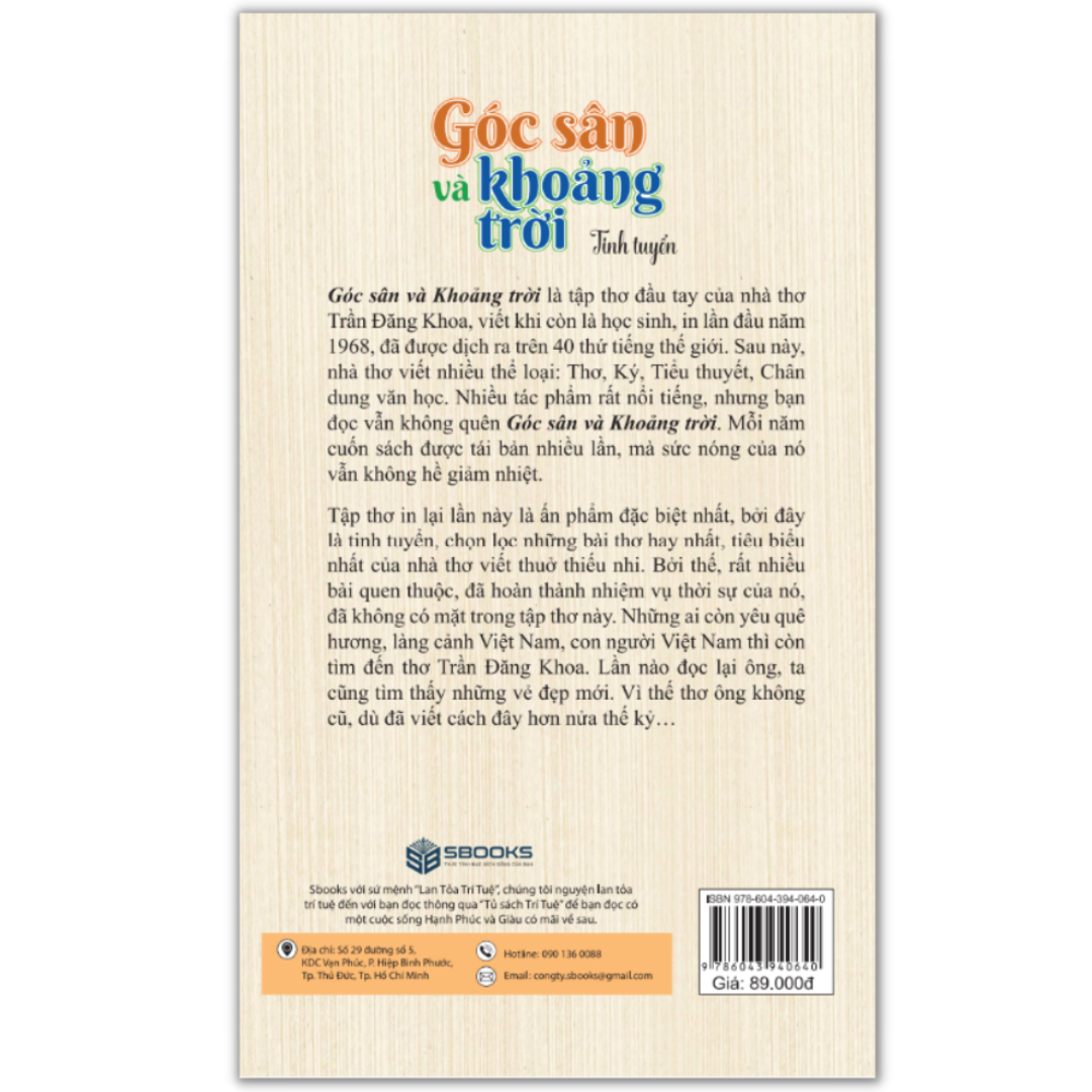 Sách - Góc Sân Và Khoảng Trời (Trần Đăng Khoa) - Sbooks