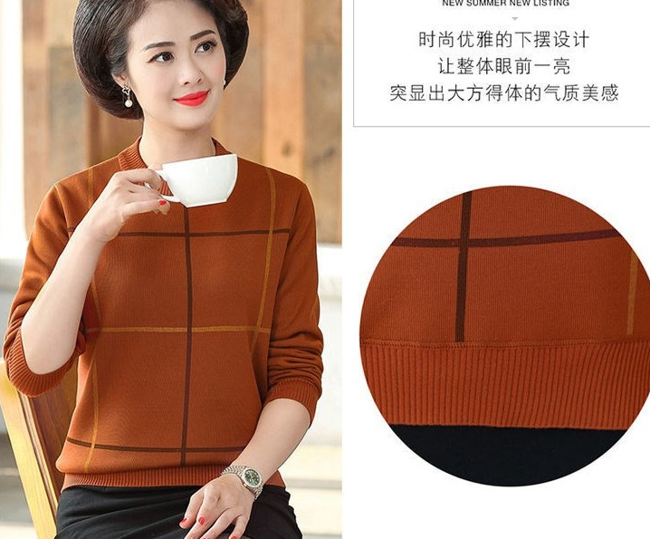 Áo Len Lót Lông Dày Ấm Giản Dị CHo Mẹ AL34 - Hàng Quảng Châu Cao Cấp
