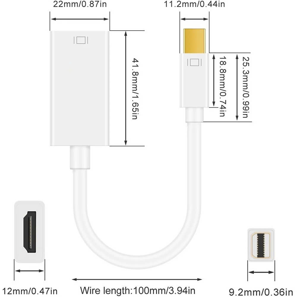 Cáp chuyển Mini Displayport sang HDMI Mini Displayport To HDMI Cáp Chuyển Thunderbolt To HDMI - Hàng Nhập Khẩu - Giao Màu Ngẫu Nhiên