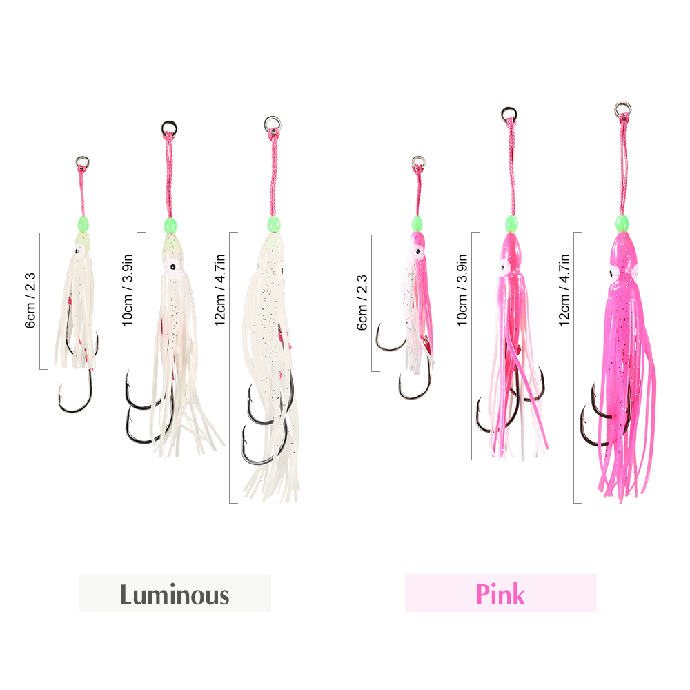 2 Mồi Câu Cá Hình Bạch Tuột Mềm Có Lưỡi Câu