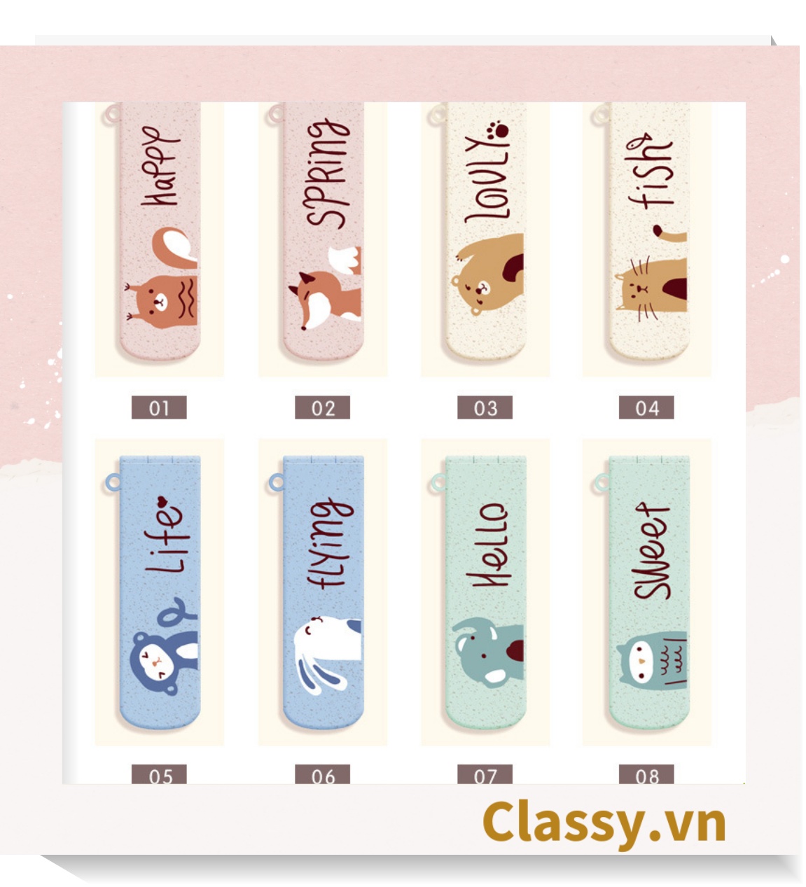 Lược Mini  Classy kèm gương có thể gấp lại, gọn nhẹ, tiện dụng, xinh xắn họa tiết động vật PK951