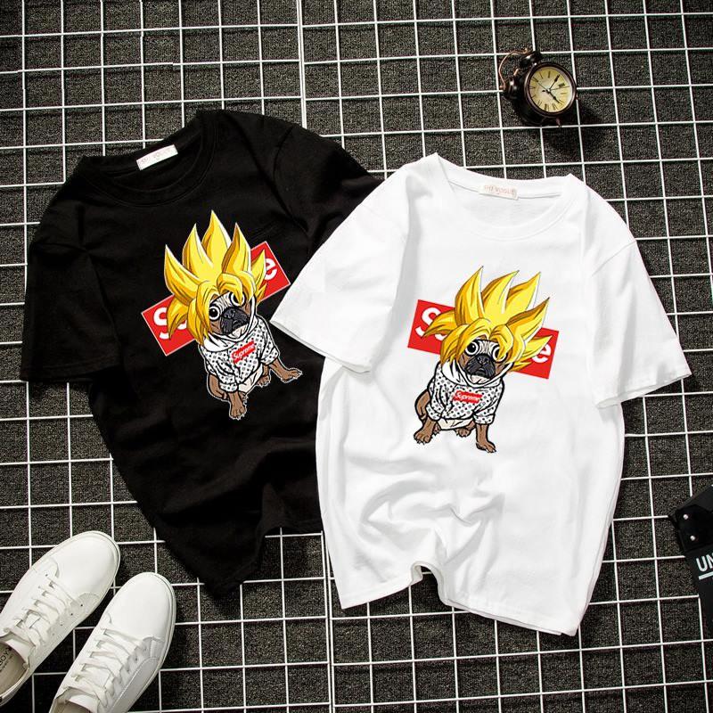 Áo thun unisex Hàn Quốc in pug goku siêu chất vải dày mịn 2019T1061