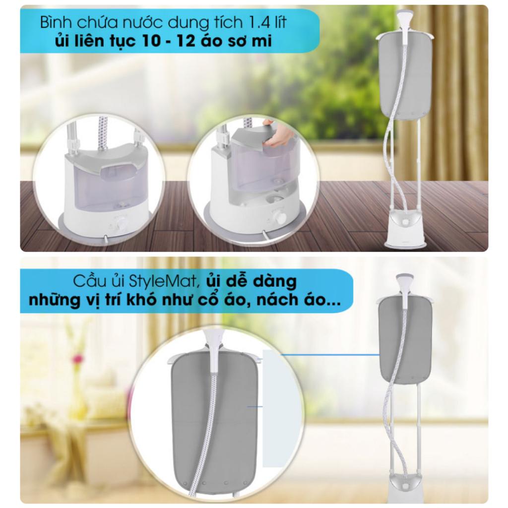 Bàn Ủi Hơi Nước Đứng PHILIPS GC487, 1800W - 1.4Lit, Phun Hơi Liên Tục, Hàng Chính Hãng