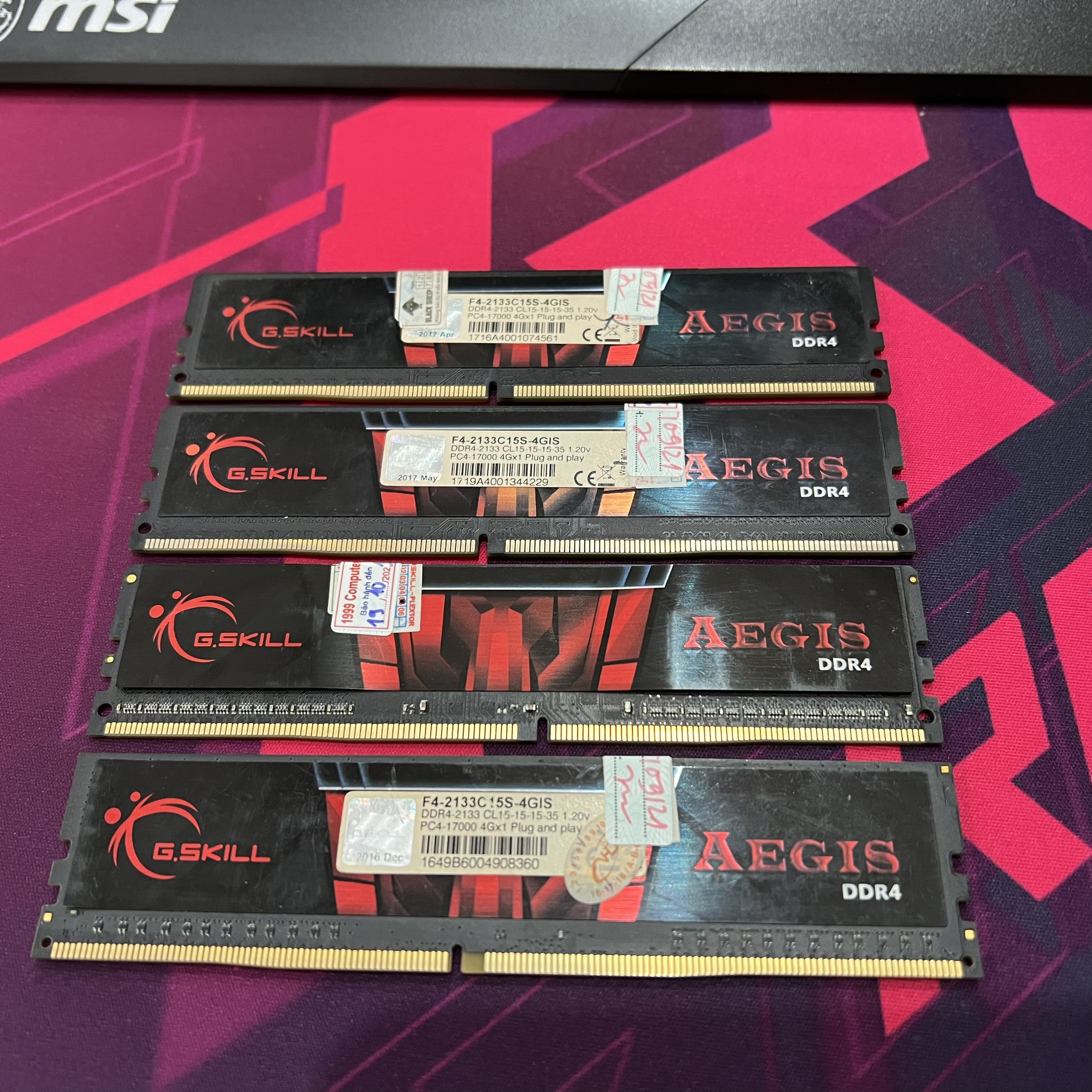 Ram GSKILL AEGIS 4GB DDR4 Bus 2133 F4-2133C15S-4GIS - Hàng chính hãng