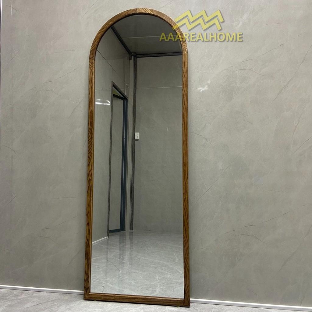 70x180cm Gương soi mái vòm khung gỗ AAArealhome V1-2 Gương mái vòm khung gỗ sồi Gương soi toàn thân khung gỗ sồi