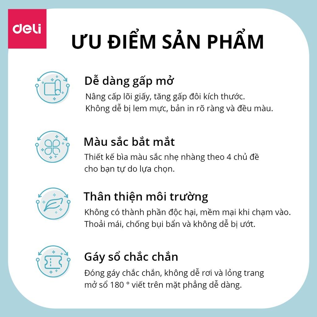 Sổ Tay Ghi Chép Bìa Nhựa A5 B5 Gáy Xoắn 100 Trang 80Gsm Deli - Phù Hợp Học Sinh Văn Phòng Làm Tập Vở Sổ Kế Hoạch Planner - VLPA550 VLPB550