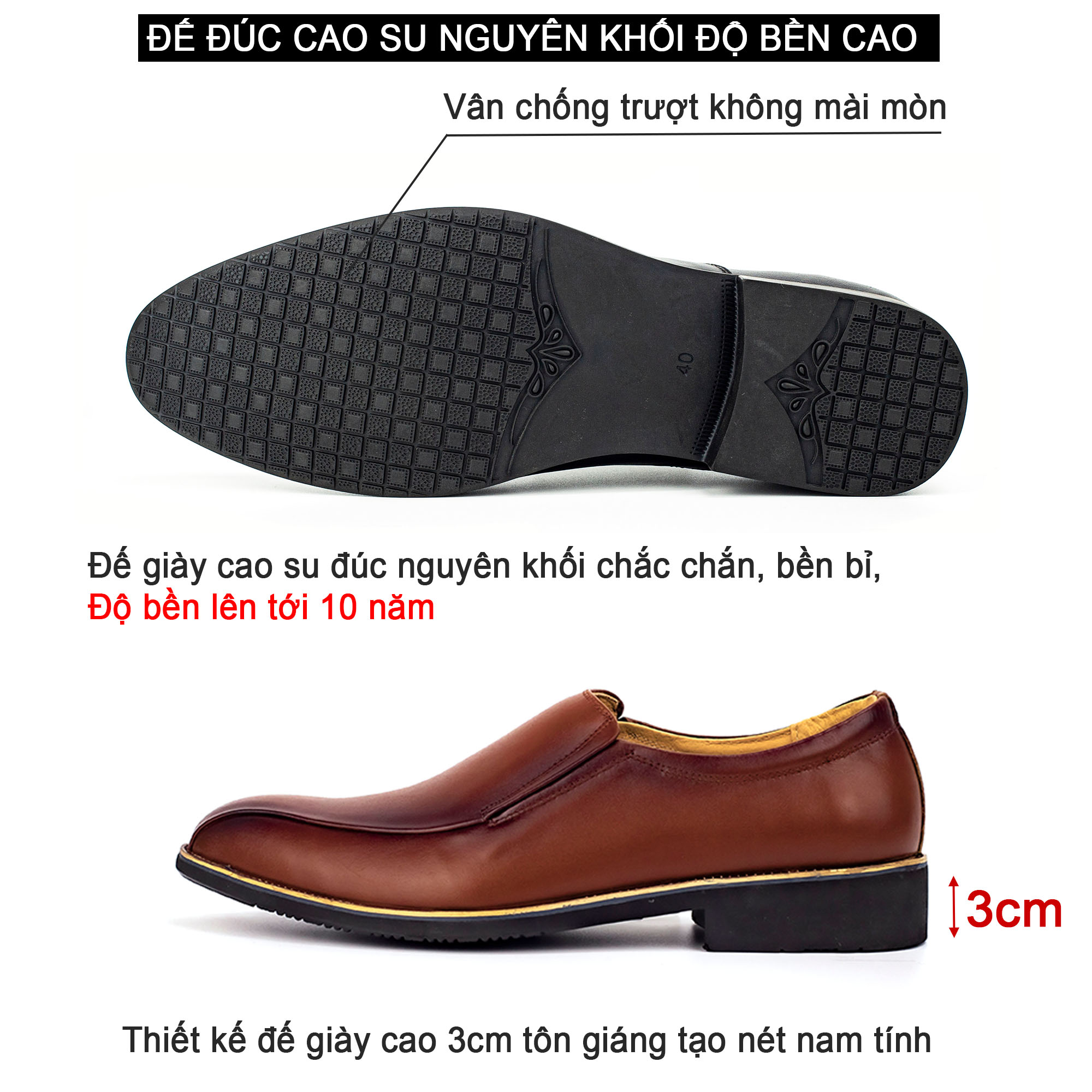 Hình ảnh Giày lười da nam công sở Bụi Leather G109 - Da bò Nappa cao cấp - Bảo hành 12 tháng