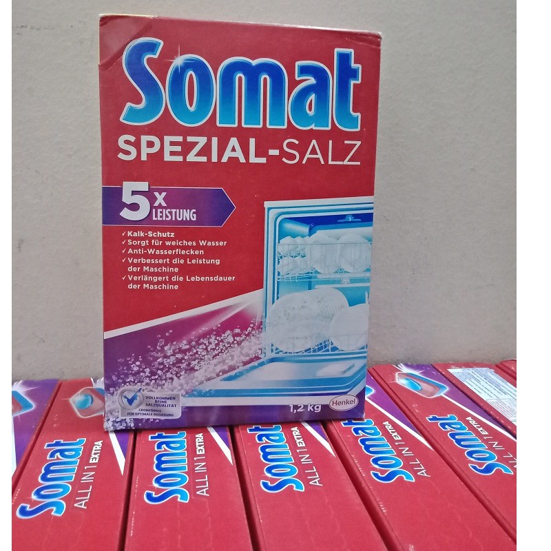 Combo 2 Muối Rửa Ly - Bát Somat Special Salt 1,2 Kg x 2 hộp - Đức