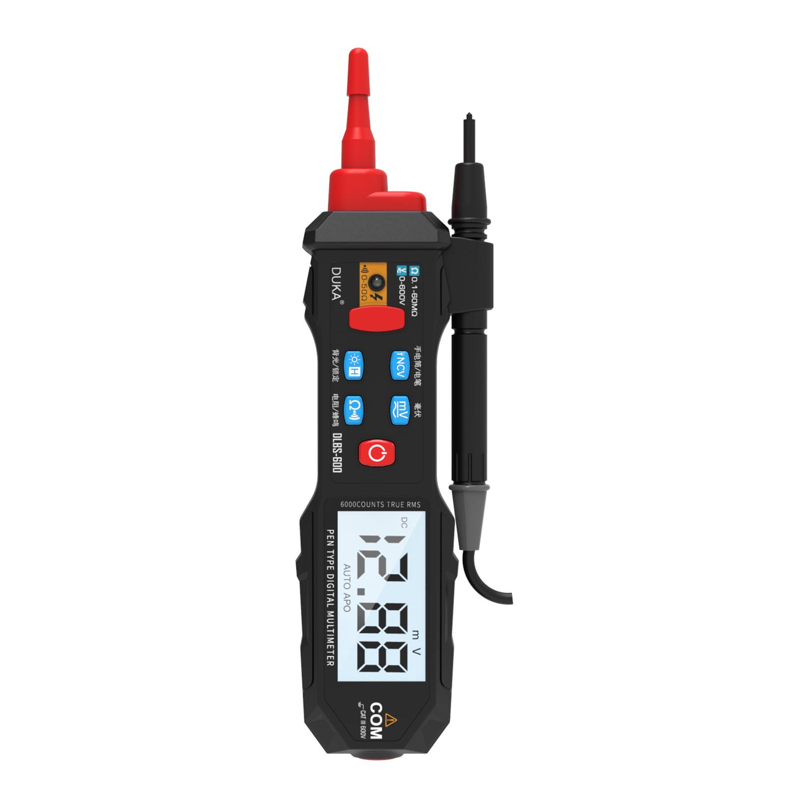 Pen Type Digital Multimeter 6000 Counts NCV Multi Tester Measuring DC/AC Voltage Resistance Continuity Zero/Live Wire