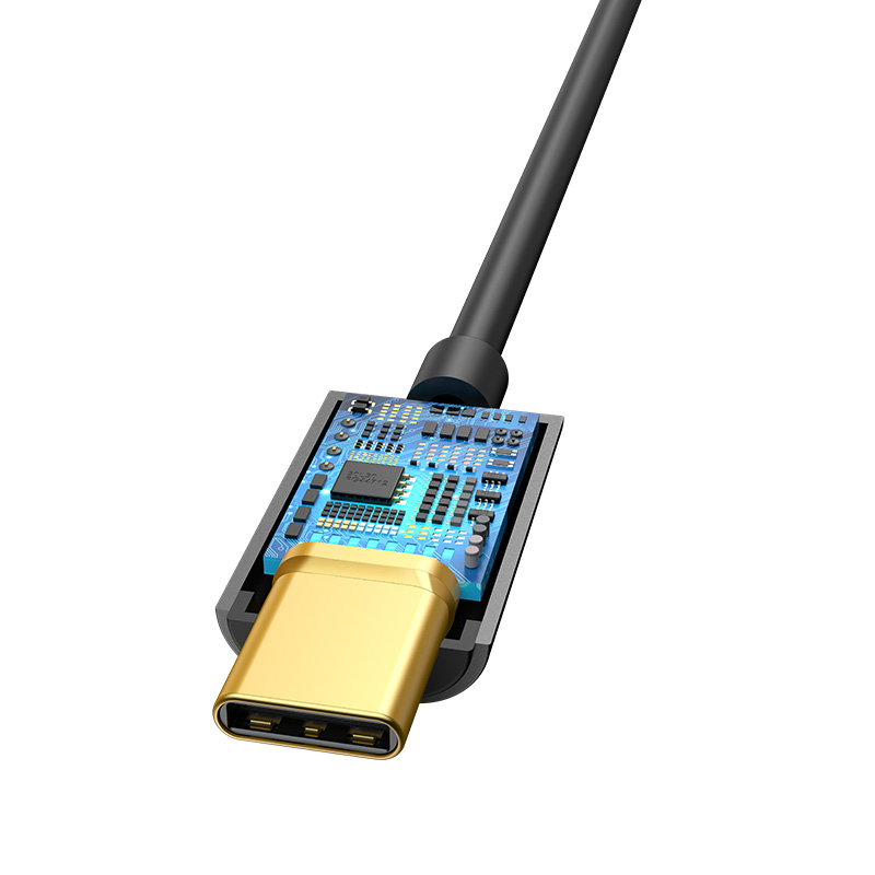 Cáp chuyển tín hiệu âm thanh từ USB Type-C ra 3.5mm Baseus L54 - Hàng nhập khẩu