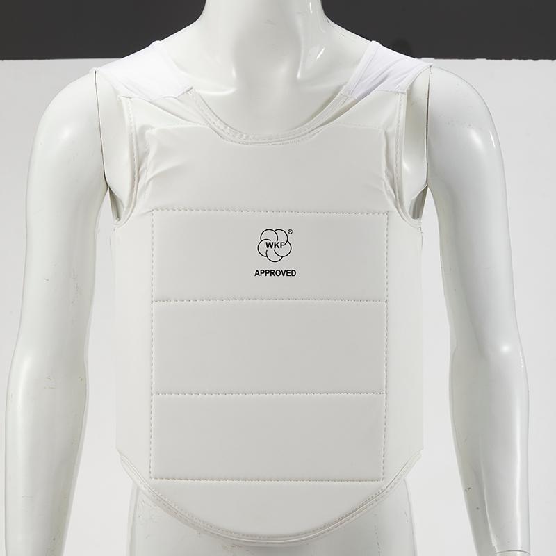 Trẻ em trưởng thành trẻ em pu taekwondo karate bảo vệ ngực bodygear vest bảo vệ quyền anh ta Thiết bị bảo vệ karate bảo vệ vú Color: White Size: XL