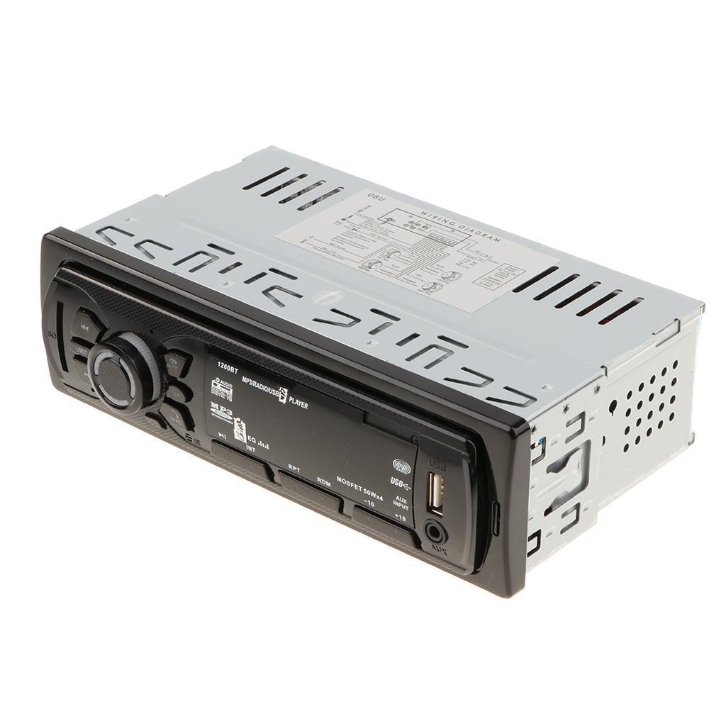 Single Din USB Aux Radio Car Stereo Receiver Audio Play Bluetooth & Remote