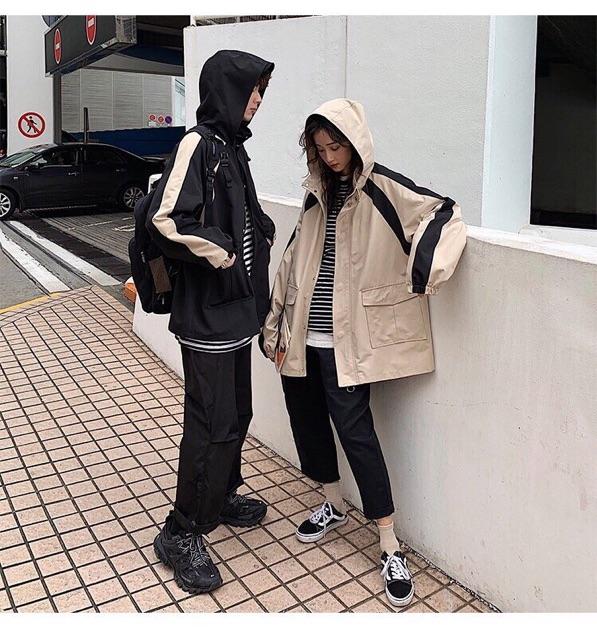 Áo khoác kaki nam nữ một sọc