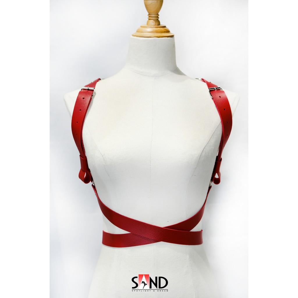Đai Ngực Da Chéo Bụng Khoen Inox