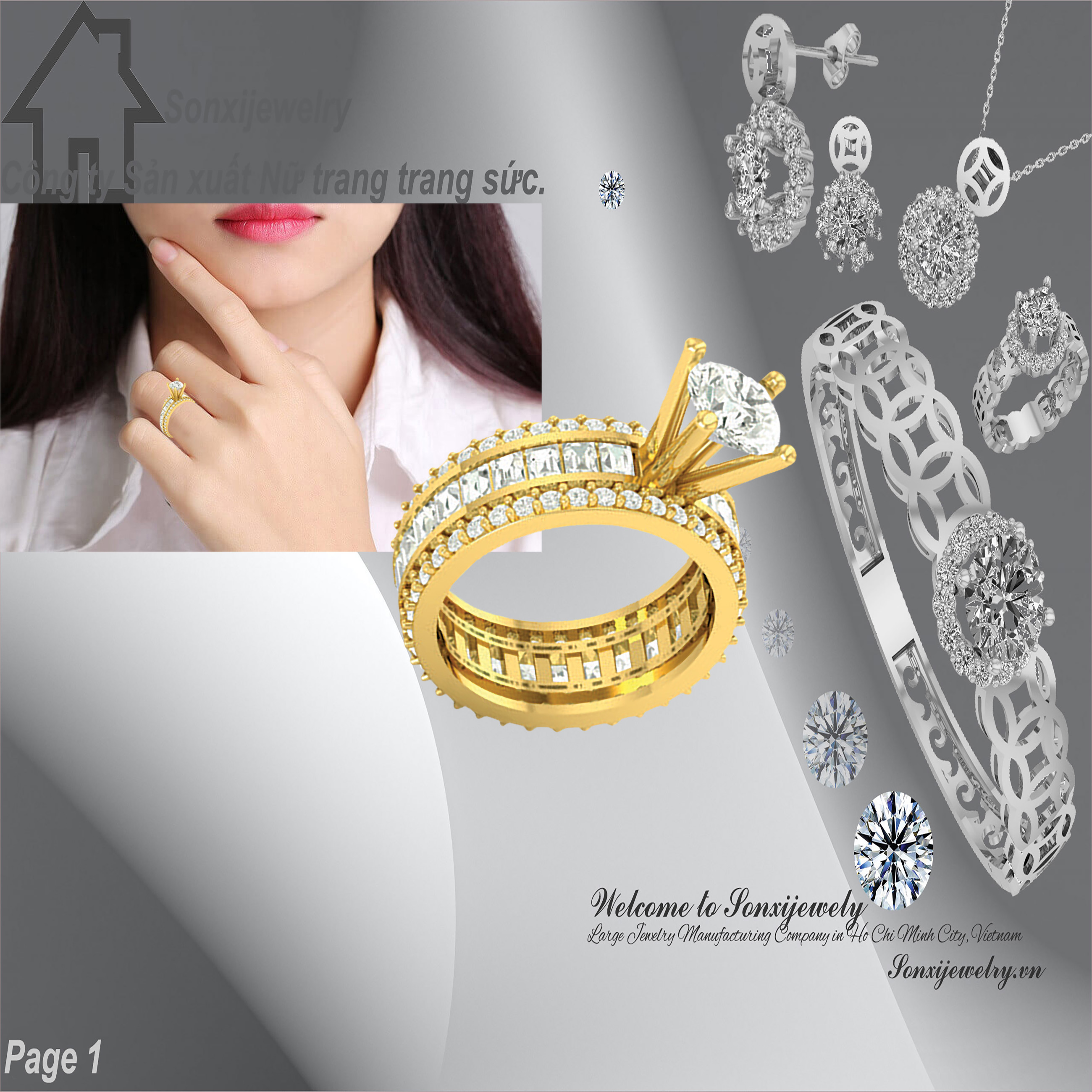NHẪN NỮ MẠ VÀNG MẪU ĐẸP 1403