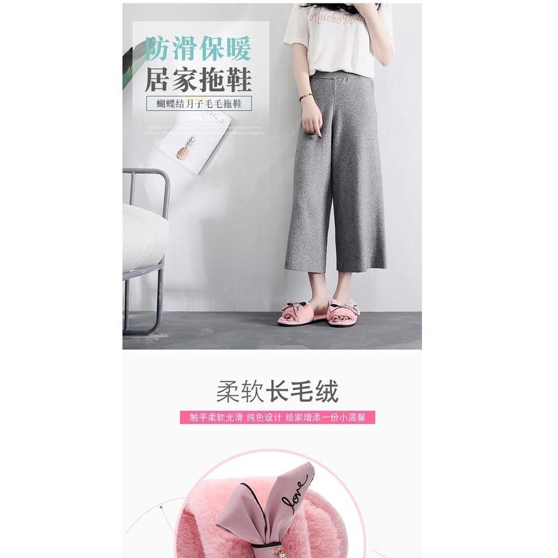Dép bông xỏ ngón đính nơ thời trang Hàn Quốc cho nữ