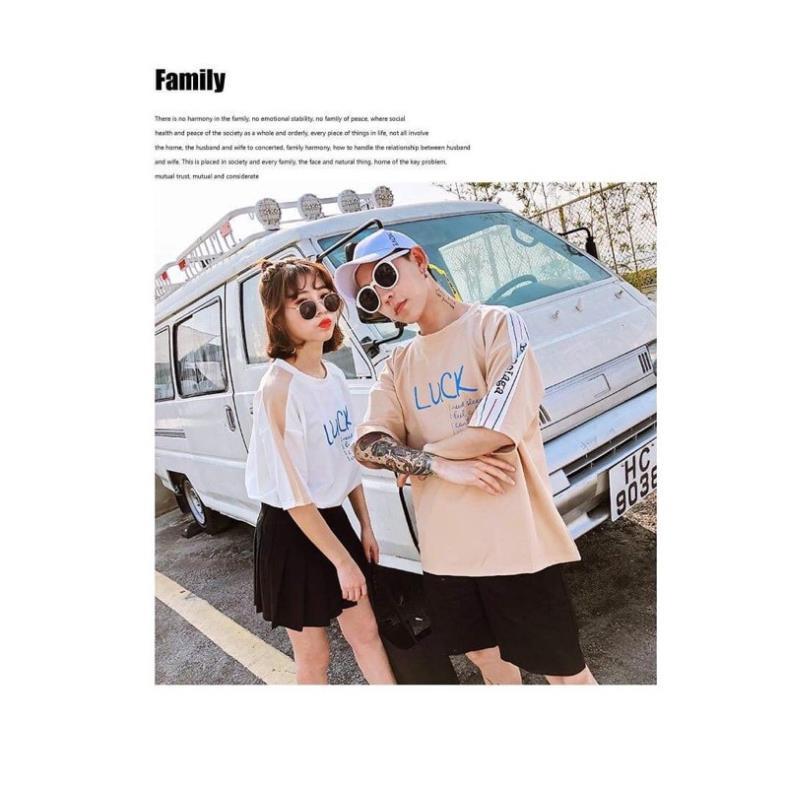 Áo thun form rộng tay lở oversize Luck