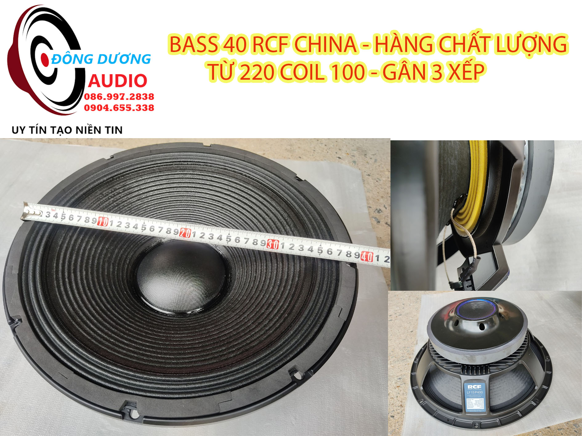 BASS 40 RCF TỪ 220 COIL 100 - MÀNG CHỐNG THẤM - XƯƠNG NHÔM CAO CẤP - ĐÍT LỒI - HÀNG CHẤT LƯỢNG