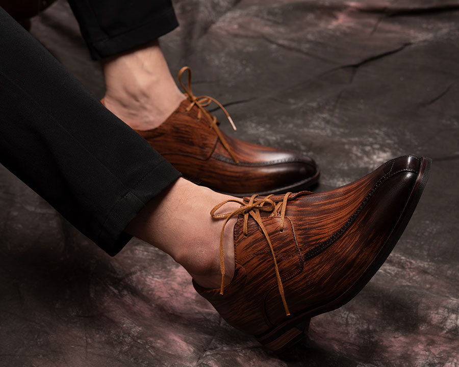 GIÀY TĂNG CHIỀU CAO NAM T200 NÂU BÒ CAO 6CM