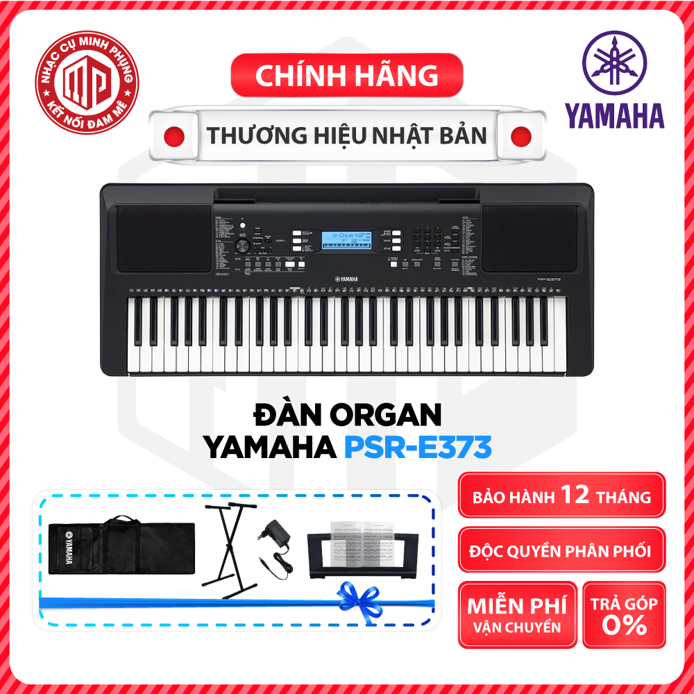 Đàn Organ điện tử/ Portable Keyboard - Yamaha PSR-E373 (PSR E373) - Màu đen - Hàng chính hãng