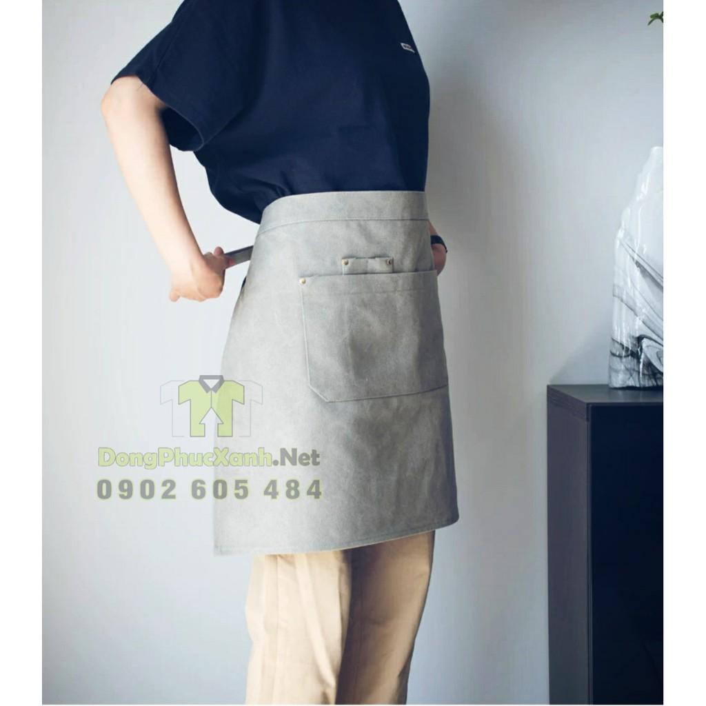 Tạp Dề Yếm Màu Xám Ghi