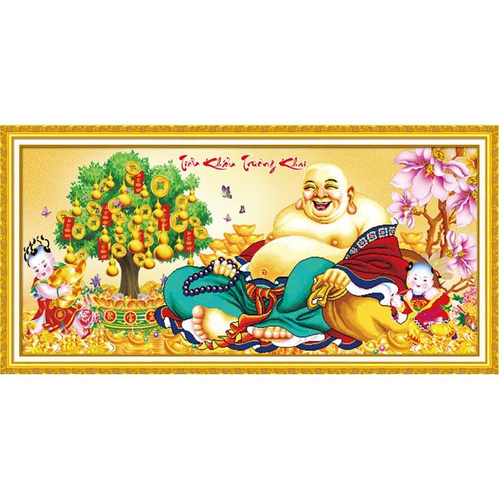 Tranh Đính Đá PHẬT DI LẠC . Kích Thước: 1m x 50cm