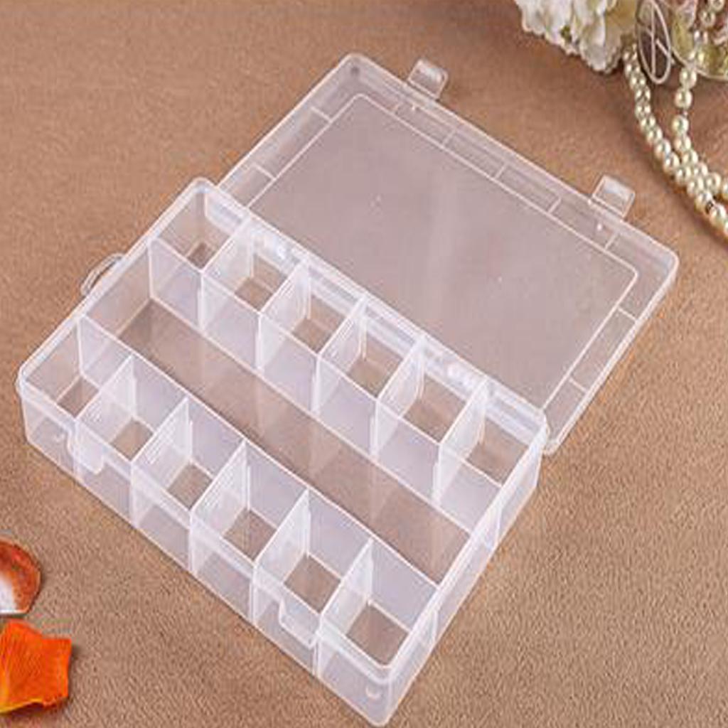 13 Grids Empty Box Jewelry Ring Beads Clear Gift Box Storage Container Case