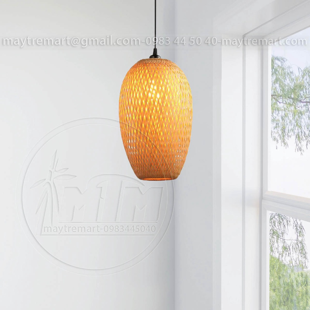Đèn tre 2 lớp MTDT54 - Đèn mây tre, Đèn trang trí, Đèn treo thả