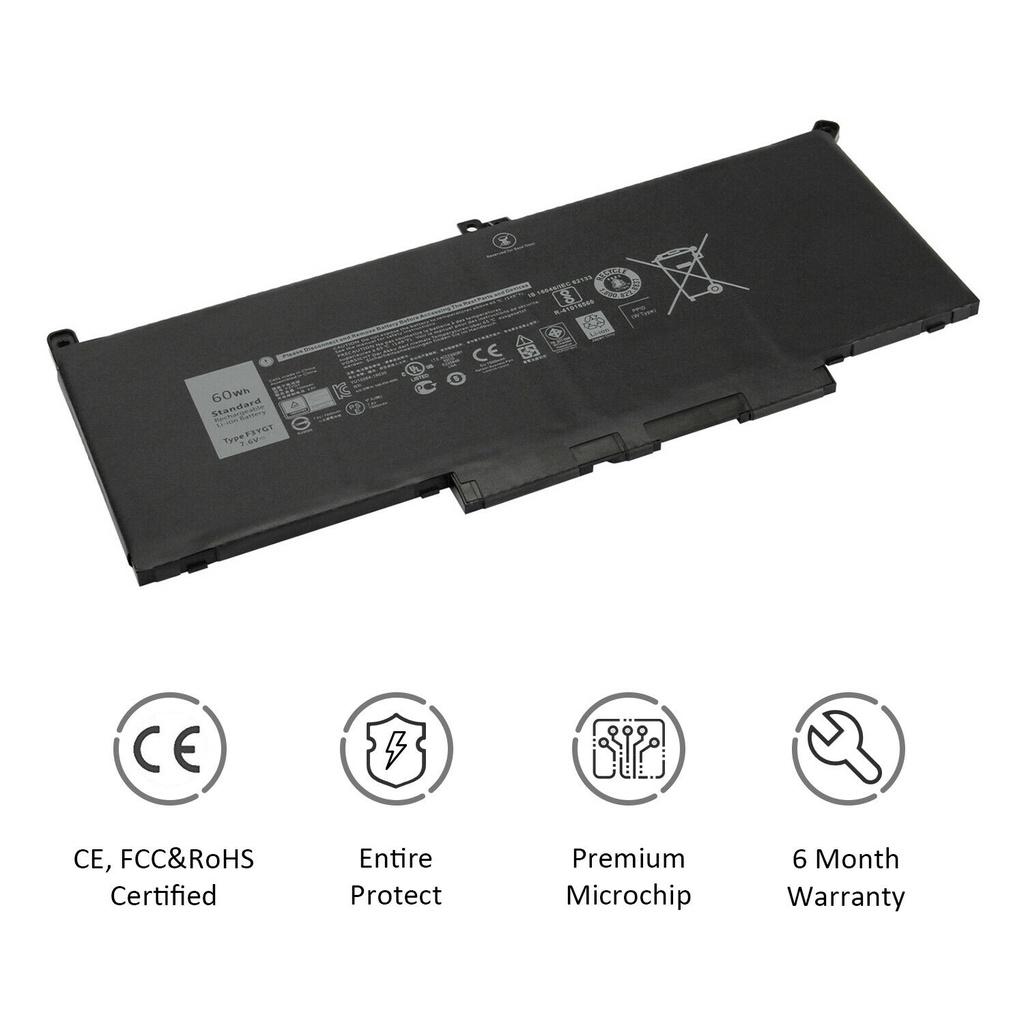 Pin Dùng cho Laptop Dell Latitude 7280 7290 7380 7390 7480 7490 7.6V 60Wh F3YGT 2X39G DM3WC