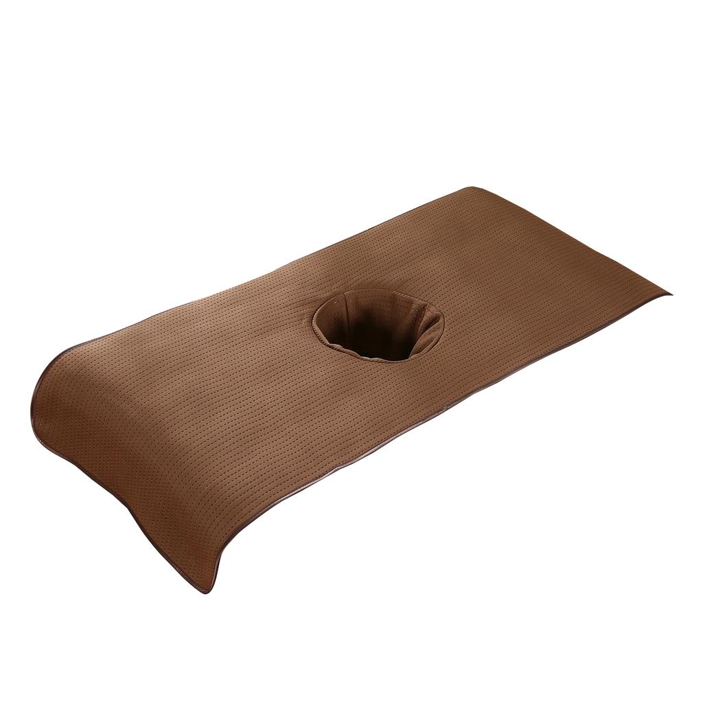 2X  Massage SPA Treatment Bed Cover Sheet With Breath Hole Brown