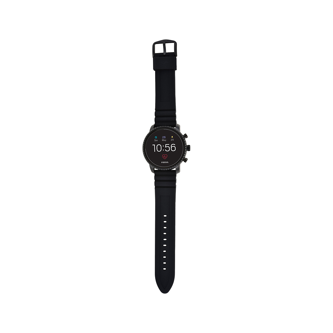 Đồng hồ thông minh nam Fossil Gen 4 Smartwatch Explorist dây silicone FTW4018 - màu đen - Hàng chính hãng