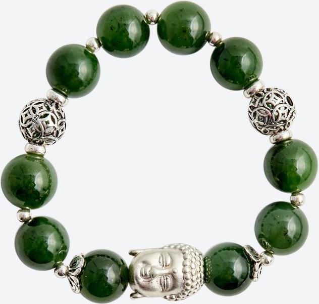 Vòng tay ngọc bích charm phật Ngọc Quý Gemstones