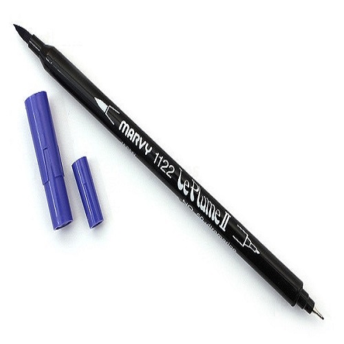 Combo 3 bút lông đầu cọ viết calligraphy Marvy Le Plume II Double-Sided Watercolor Marker - UP.PENS Collection - Purple Colors