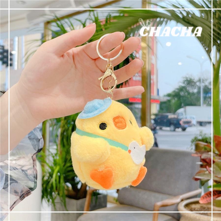 Móc khóa hình gà con nhồi bông cute treo balo túi xách siêu dễ thương Chacha Sweet