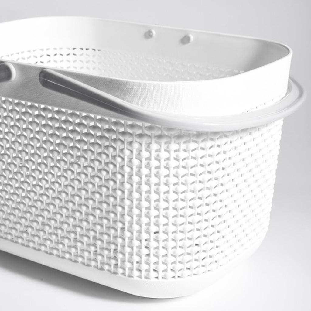 3X Portable Tote Shower Basket Plastic Storage Organizer for Home Bathroom White