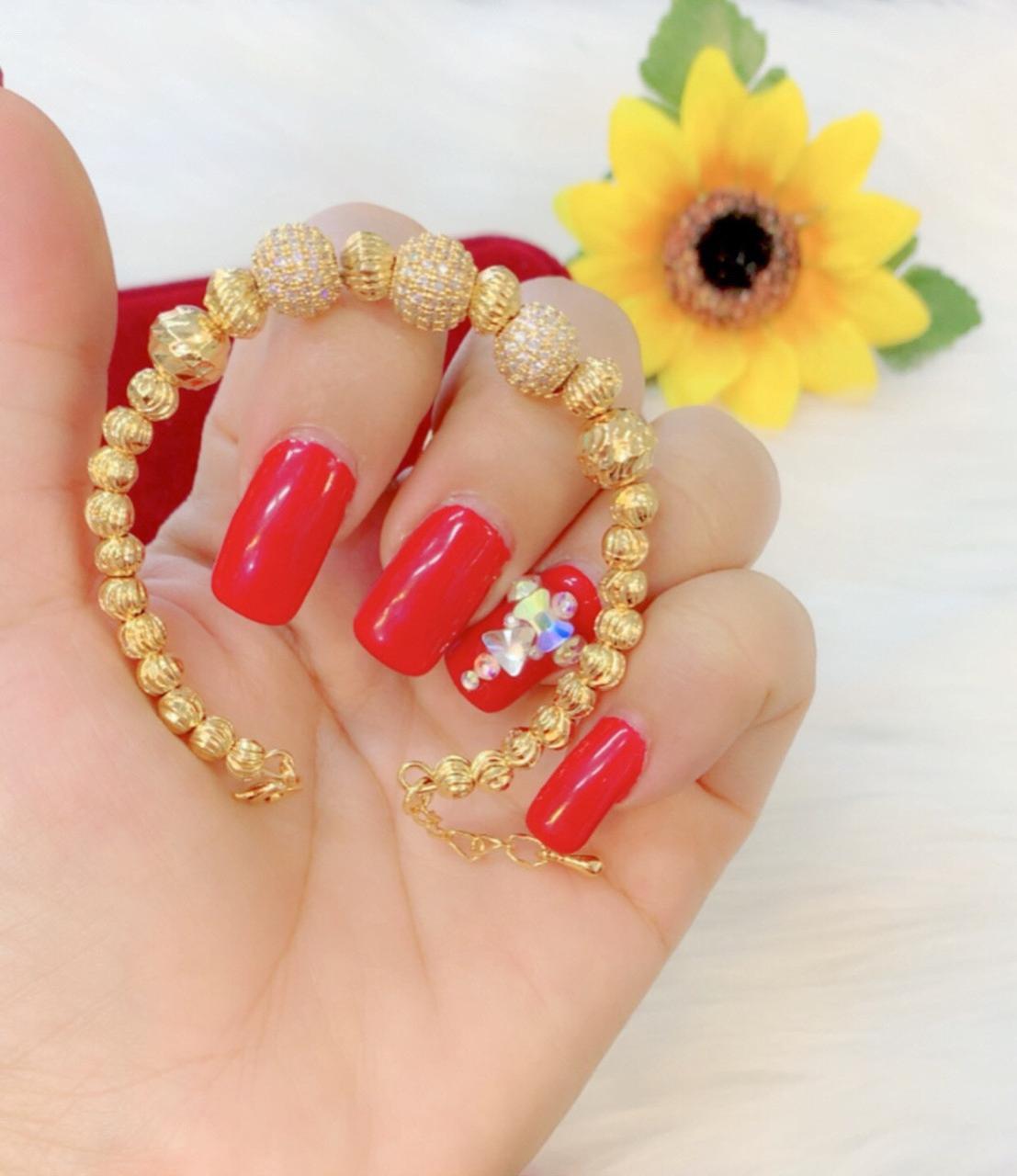Lắc tay nữ bi chuỗi xi vàng 18k cao cấp EKP616