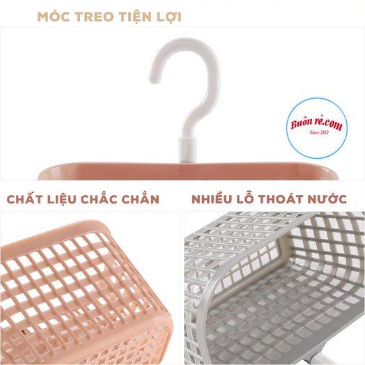 Rổ treo bồn rửa chén, nhà tắm có móc Việt Nhật - Rổ nhựa có móc treo đồ đa năng tiện ích _ Br01441