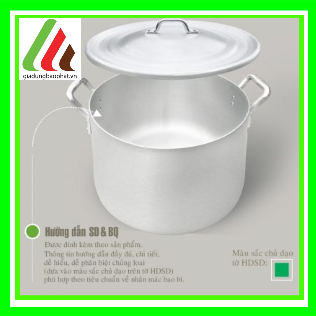 Nồi nhôm soup pot Kim Hằng size lớn 32 34 36 38 40 42 44 46 48 50 62 dày dặn chắc chắn phù hợp nấu suất ăn lớn