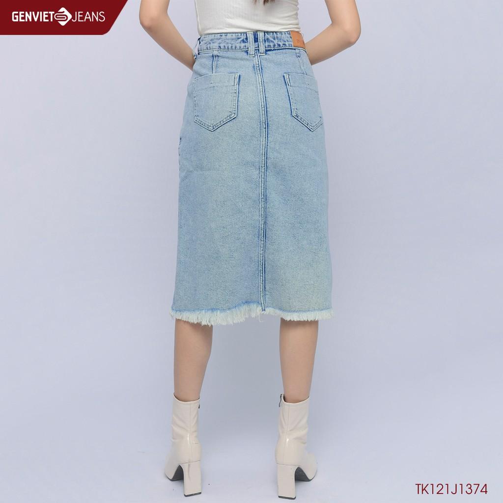 Chân váy jeans Nữ TJ328J1319 GENVIETJEANS