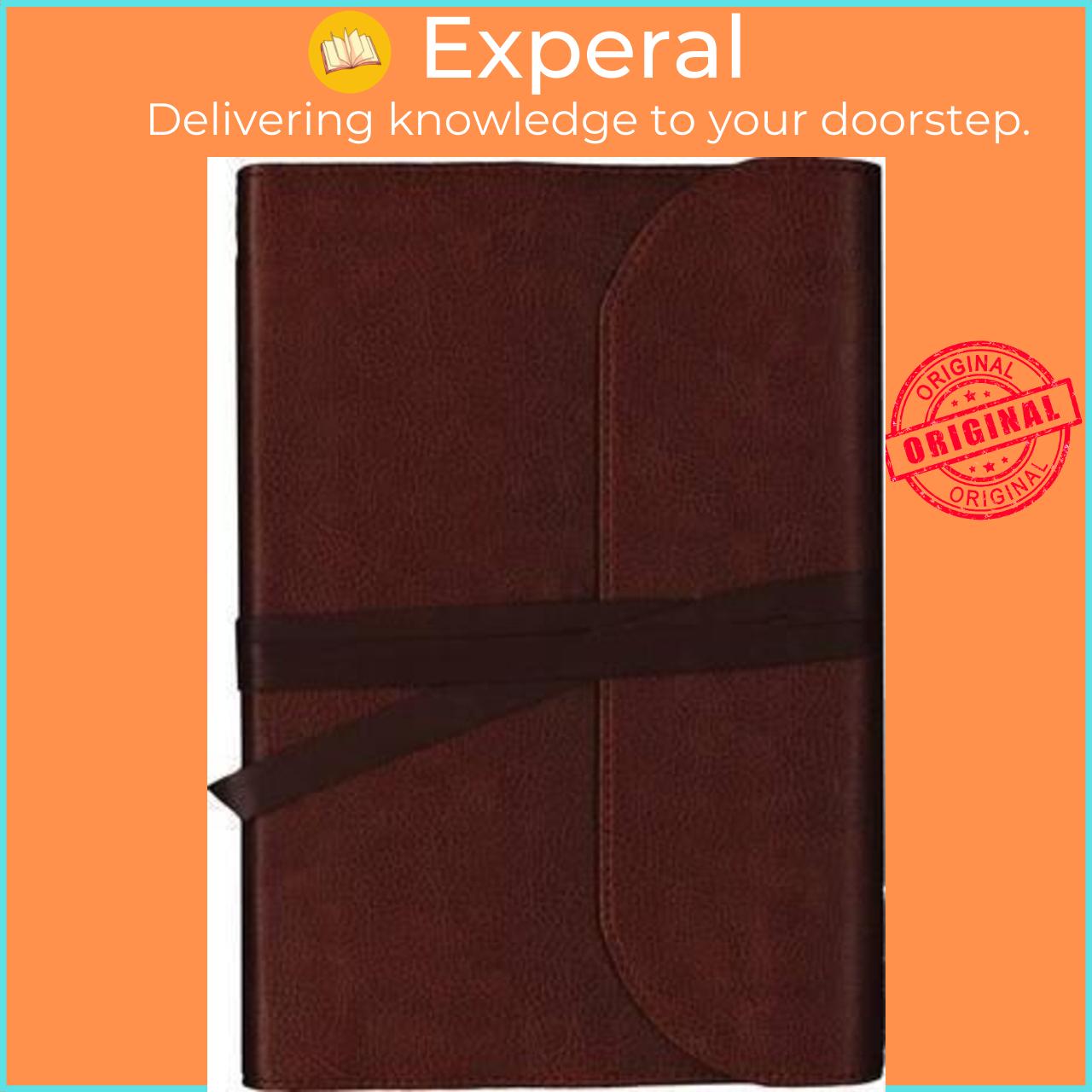 Sách - NKJV, Journal the Word Bible, Large Print, Premium Leather, Brown, Red L by Thomas Nelson
