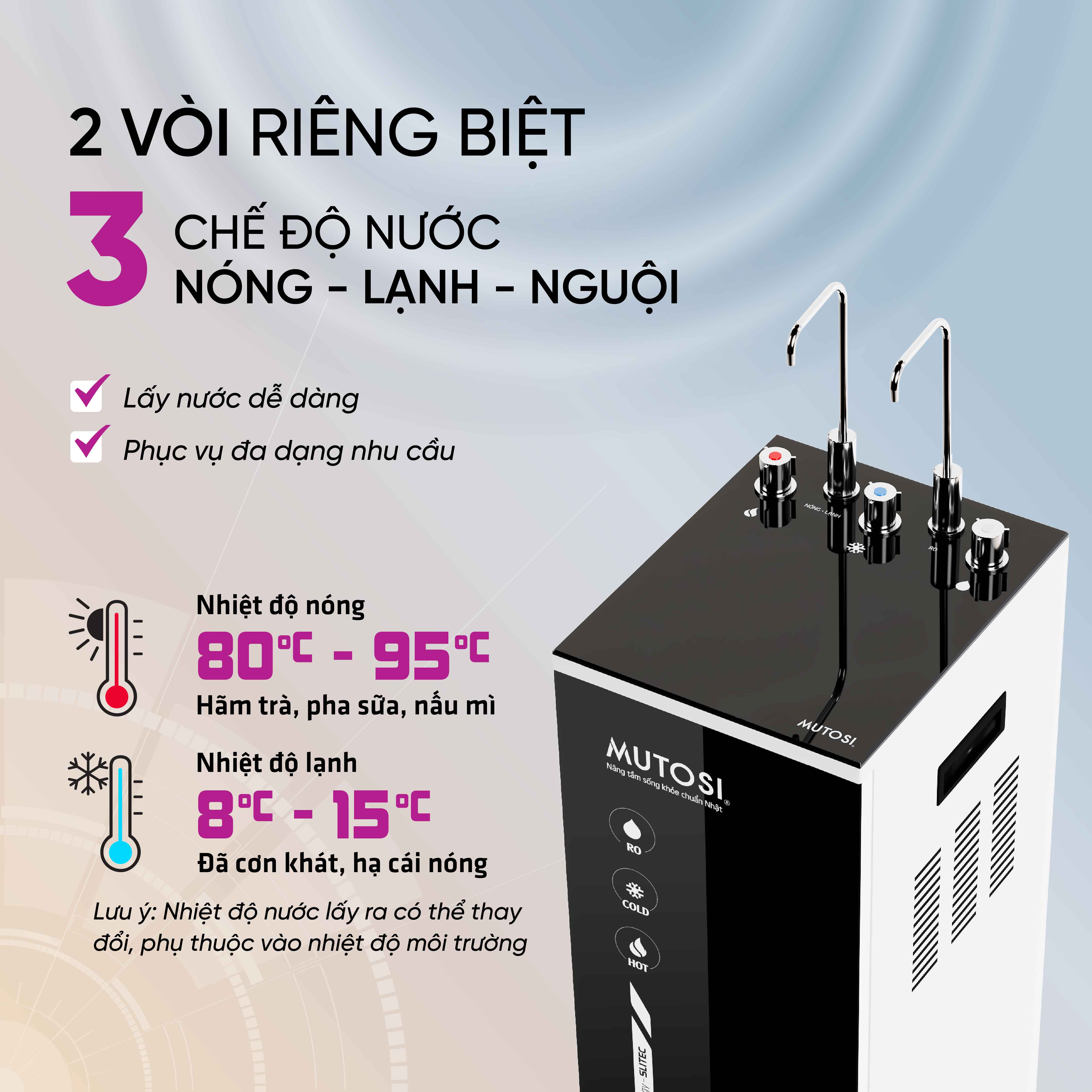 Máy lọc nước nóng lạnh 10 lõi - Hàng chính hãng Mutosi MP-S1011