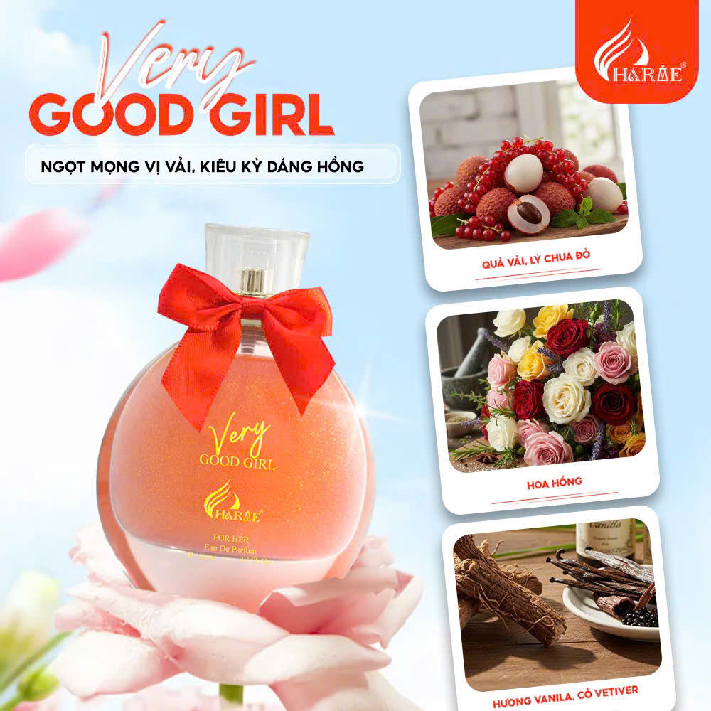 [KÈM QUÀ] Nước hoa Nữ Charme VERY GOOD GIRL 100ml quyến rũ hiện đại xịt có nhũ kim tuyến