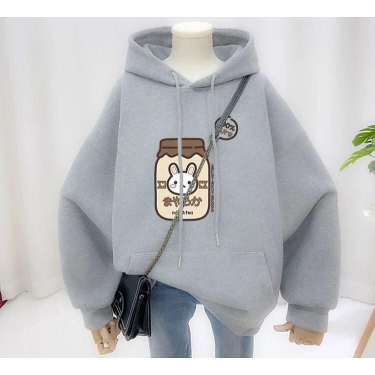 Áo hoodie nam nữ sữa thỏ chất nỉ bông siêu dày , phom rộng size từ 37 đến 65kg